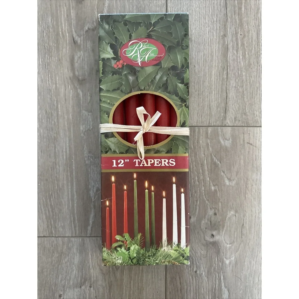 Vintage Robert Alan Christmas Taper Candles Red 12